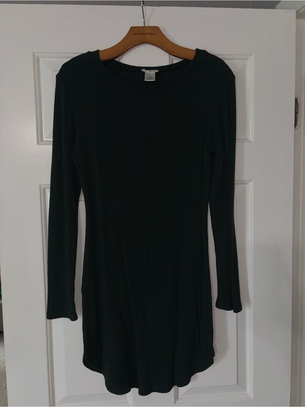 Ribbed Long Sleeve Swing Dress